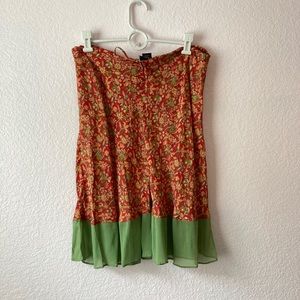 Angie boho drawstring floral rayon skirt